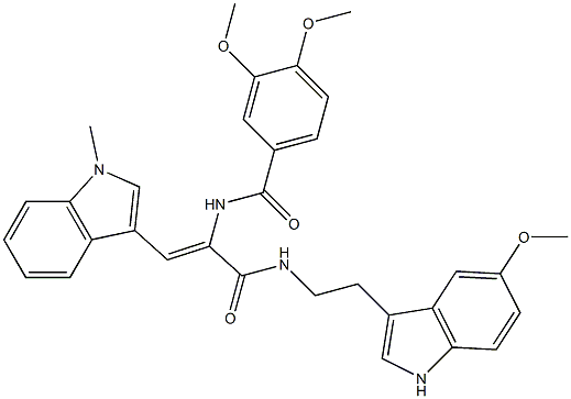 (Z)-3,4-DIMETHOXY-N-(3-(2-(5-METHOXY-1H-INDOL-3-YL)ETHYLAMINO)-1-(1-METHYL-1H-INDOL-3-YL)-3-OXOPROP-1-EN-2-YL)BENZAMIDE