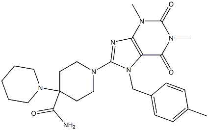 1'-(1,3-DIMETHYL-7-(4-METHYLBENZYL)-2,6-DIOXO-2,3,6,7-TETRAHYDRO-1H-PURIN-8-YL)-1,4'-BIPIPERIDINE-4'-CARBOXAMIDE Struktur