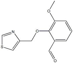 3-METHOXY-2-(1,3-THIAZOL-4-YLMETHOXY)BENZALDEHYDE Struktur