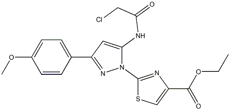 ETHYL 2-[5-[(CHLOROACETYL)AMINO]-3-(4-METHOXYPHENYL)-1H-PYRAZOL-1-YL]-1,3-THIAZOLE-4-CARBOXYLATE Struktur