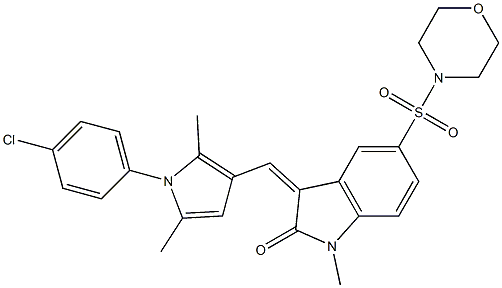 (Z)-3-((1-(4-CHLOROPHENYL)-2,5-DIMETHYL-1H-PYRROL-3-YL)METHYLENE)-1-METHYL-5-(MORPHOLINOSULFONYL)INDOLIN-2-ONE Struktur