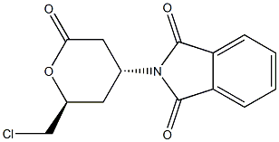 (4R,6S)-6-CHLOROMETHYL-4-PHTHALIMIDO-TETRAHYDROPYRAN-2-ONE Struktur