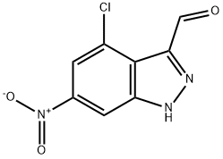 4-CHLORO-6-NITRO-3-(1H)INDAZOLE CARBOXALDEHYDE Struktur