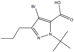 4-BROMO-1-(TERT-BUTYL)-3-PROPYL-1H-PYRAZOLE-5-CARBOXYLIC ACID Struktur