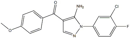 (5-AMINO-1-(3-CHLORO-4-FLUOROPHENYL)-1H-PYRAZOL-4-YL)(4-METHOXYPHENYL)METHANONE Struktur