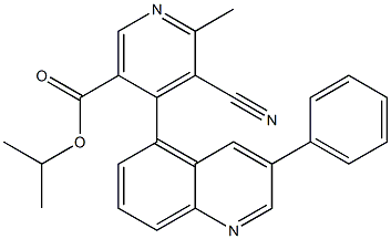 3-CYANO-2-METHYL-4-(3-PHENYLQUINOLIN-5-YL)-PYRIDINE-5-CARBOXYLIC ACID ISOPROPYL ESTER Struktur