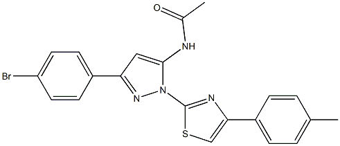 N-{3-(4-BROMOPHENYL)-1-[4-(4-METHYLPHENYL)-1,3-THIAZOL-2-YL]-1H-PYRAZOL-5-YL}ACETAMIDE Struktur