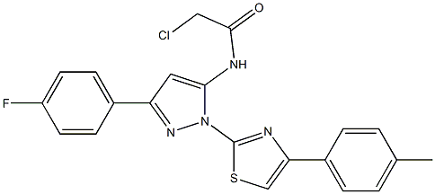 2-CHLORO-N-{3-(4-FLUOROPHENYL)-1-[4-(4-METHYLPHENYL)-1,3-THIAZOL-2-YL]-1H-PYRAZOL-5-YL}ACETAMIDE Struktur