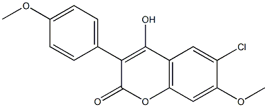 6-CHLORO-4-HYDROXY-7-METHOXY-3(4'-METHOXYPHENYL)COUMARIN Struktur