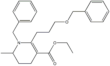 ETHYL 1-BENZYL-6-METHYL-2-(3-BENZYLOXYPROPYL)-1,4,5,6-TETRAHYDRO-3-PYRIDINECARBOXYLATE Struktur