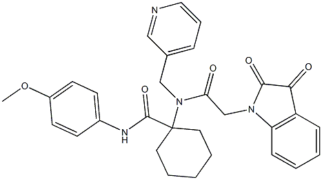 1-(2-(2,3-DIOXOINDOLIN-1-YL)-N-(PYRIDIN-3-YLMETHYL)ACETAMIDO)-N-(4-METHOXYPHENYL)CYCLOHEXANECARBOXAMIDE Struktur