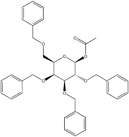 1-O-ACETYL 2,3,4,6-TETRA-O-BENZYL-BETA-D-GALACTOPYRANOSE Struktur