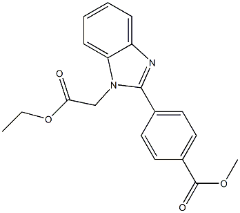 4-(1-ETHOXYCARBONYLMETHYL-1H-BENZOIMIDAZOL-2-YL)-BENZOIC ACID METHYL ESTER Struktur