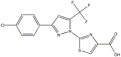 2-[3-(4-CHLOROPHENYL)-5-(TRIFLUOROMETHYL)-1H-PYRAZOL-1-YL]-1,3-THIAZOLE-4-CARBOXYLIC ACID Struktur