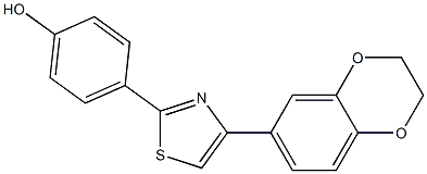 4-(4-(2,3-DIHYDROBENZO[B][1,4]DIOXIN-7-YL)THIAZOL-2-YL)PHENOL Struktur