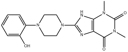 8-[4-(2-HYDROXYPHENYL)PIPERAZIN-1-YL]-1,3-DIMETHYL-3,7-DIHYDRO-1H-PURINE-2,6-DIONE Struktur