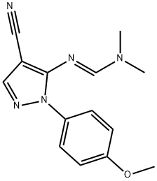 N'-[4-CYANO-1-(4-METHOXYPHENYL)-1H-PYRAZOL-5-YL]-N,N-DIMETHYLIMINOFORMAMIDE Struktur