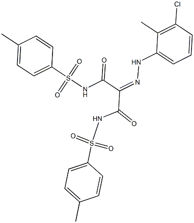 2-(2-(3-CHLORO-2-METHYLPHENYL)HYDRAZONO)-N1,N3-BIS(P-TOLYLSULFONYL)MALONAMIDE Struktur