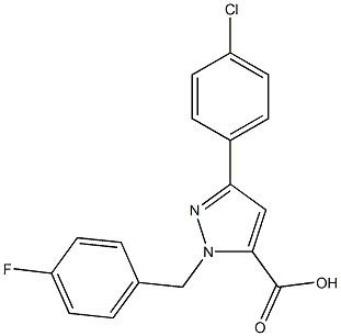 1-(4-FLUOROBENZYL)-3-(4-CHLOROPHENYL)-1H-PYRAZOLE-5-CARBOXYLIC ACID Struktur