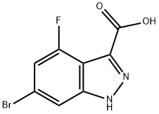 6-BROMO-4-FLUORO-3-(1H)INDAZOLE CARBOXYLIC ACID Struktur