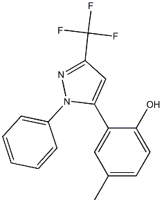 4-METHYL-2-[1-PHENYL-3-(TRIFLUOROMETHYL)-1H-PYRAZOL-5-YL]PHENOL Struktur