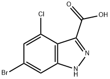 6-BROMO-4-CHLORO-3-(1H)INDAZOLE CARBOXYLIC ACID Struktur