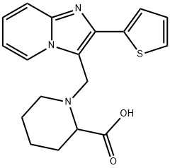 1-(2-THIOPHEN-2-YL-IMIDAZO[1,2-A]PYRIDIN-3-YLMETHYL)-PIPERIDINE-2-CARBOXYLIC ACID Struktur