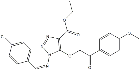 ETHYL 1-{[(1Z)-(4-CHLOROPHENYL)METHYLENE]AMINO}-5-[2-(4-METHOXYPHENYL)-2-OXOETHOXY]-1H-1,2,3-TRIAZOLE-4-CARBOXYLATE Struktur