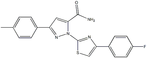 1-[4-(4-FLUOROPHENYL)-1,3-THIAZOL-2-YL]-3-(4-METHYLPHENYL)-1H-PYRAZOL-5-YLFORMAMIDE Struktur