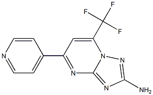 5-PYRIDIN-4-YL-7-(TRIFLUOROMETHYL)[1,2,4]TRIAZOLO[1,5-A]PYRIMIDIN-2-AMINE Struktur