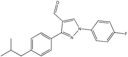 1-(4-FLUOROPHENYL)-3-(4-ISOBUTYLPHENYL)-1H-PYRAZOLE-4-CARBALDEHYDE Struktur