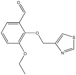 3-ETHOXY-2-(1,3-THIAZOL-4-YLMETHOXY)BENZALDEHYDE Struktur