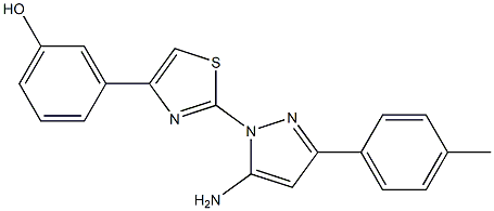 3-(2-[5-AMINO-3-(4-METHYLPHENYL)-1H-PYRAZOL-1-YL]-1,3-THIAZOL-4-YL)PHENOL Struktur