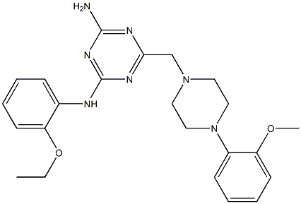 N2-(2-ETHOXYPHENYL)-6-((4-(2-METHOXYPHENYL)PIPERAZIN-1-YL)METHYL)-1,3,5-TRIAZINE-2,4-DIAMINE Struktur