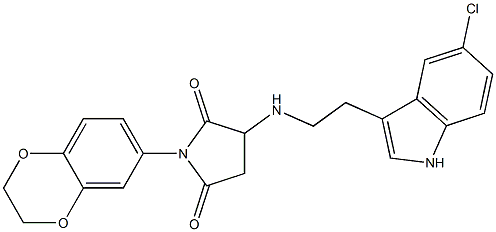 3-{[2-(5-CHLORO-1H-INDOL-3-YL)ETHYL]AMINO}-1-(2,3-DIHYDRO-1,4-BENZODIOXIN-6-YL)PYRROLIDINE-2,5-DIONE Struktur