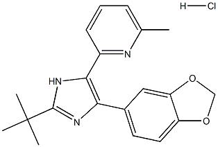 2-(5-BENZO[1,3]DIOXOL-5-YL-2-TERT-BUTYL-3H-IMIDAZOL-4-YL)-6-METHYLPYRIDINE HYDROCHLORIDE Struktur