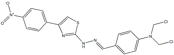 4-[BIS(CHLOROMETHYL)AMINO]BENZALDEHYDE [4-(4-NITROPHENYL)-1,3-THIAZOL-2-YL]HYDRAZONE Struktur