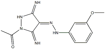 (4Z)-1-ACETYL-3,5-DIIMINOPYRAZOLIDIN-4-ONE (3-METHOXYPHENYL)HYDRAZONE Struktur