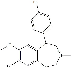 7-CHLORO-8-METHOXY-3-METHYL-1-(4-BROMOPHENYL)-2,3,4,5-TETRAHYDRO-1H-3-BENZAZEPINE Struktur