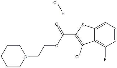 2-PIPERIDIN-1-YLETHYL 3-CHLORO-4-FLUORO-1-BENZOTHIOPHENE-2-CARBOXYLATE HYDROCHLORIDE Struktur