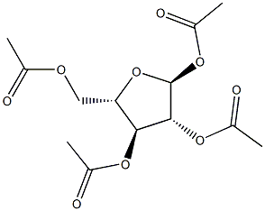 1,2,3,5-TETRA-O-ACETYL-ALPHA-L-ARABINOFURANOSE Struktur