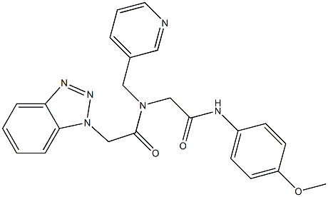 2-(1H-1,2,3-BENZOTRIAZOL-1-YL)-N-[2-(4-METHOXYANILINO)-2-OXOETHYL]-N-(3-PYRIDINYLMETHYL)ACETAMIDE Struktur