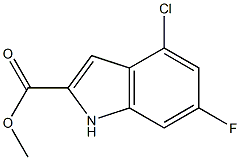 4-CHLORO-6-FLUORO-1H-INDOLE-2-CARBOXYLIC ACID METHYL ESTER Struktur