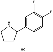 2-(3,4-DIFLUORO-PHENYL)-PYRROLIDINE, HYDROCHLORIDE Struktur