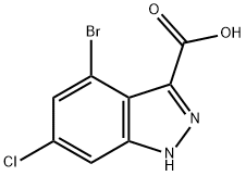 4-BROMO-6-CHLORO (1H)INDAZOLE CARBOXYLIC ACID Struktur