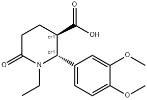 (2R,3R)-2-(3,4-DIMETHOXYPHENYL)-1-ETHYL-6-OXOPIPERIDINE-3-CARBOXYLIC ACID Struktur