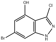 6-BROMO-4-HYDROXY-3-CHLORO (1H)INDAZOLE Struktur