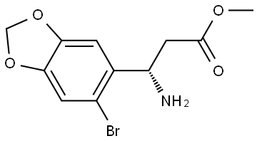 METHYL (3S)-3-AMINO-3-(6-BROMO(2H-BENZO[3,4-D]1,3-DIOXOLEN-5-YL))PROPANOATE Struktur