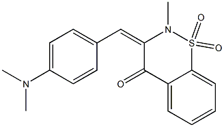 (3E)-3-[4-(DIMETHYLAMINO)BENZYLIDENE]-2-METHYL-2,3-DIHYDRO-4H-1,2-BENZOTHIAZIN-4-ONE 1,1-DIOXIDE Struktur