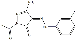 (4Z)-1-ACETYL-3-AMINO-1H-PYRAZOLE-4,5-DIONE 4-[(3-METHYLPHENYL)HYDRAZONE] Struktur